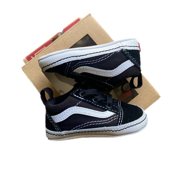 Other - Vans Old Skool Crib shoes black and white Infant Size 2